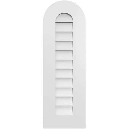 Ekena Millwork Round Top Surface Mount PVC Gable Vent: Non-Functional, w/ 3-1/2"W x 1"P Standard Frame, 12"W x 36"H GVPRT12X3601SN
